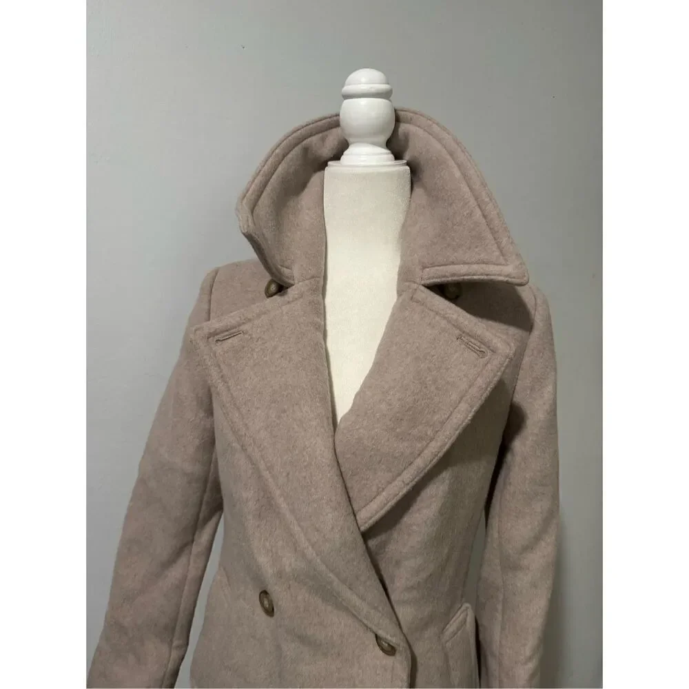 Club Monaco Daylina wool blend light blush long coat XS